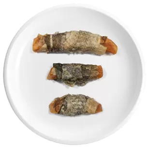 Wrap di patata dolce e pelle di merluzzo